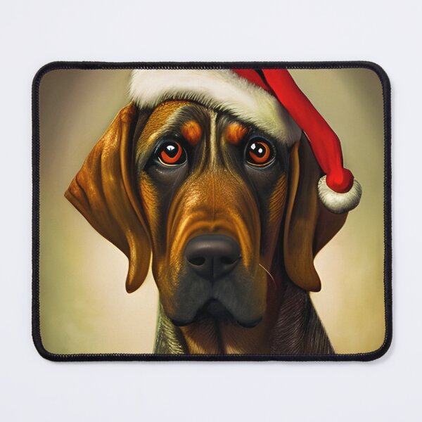 Item preview, Christmas Bloodhound Wearing A Santa Hat designed and sold by ZenEverAI.