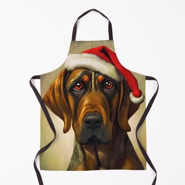 Item preview, Christmas Bloodhound Wearing A Santa Hat designed and sold by ZenEverAI.