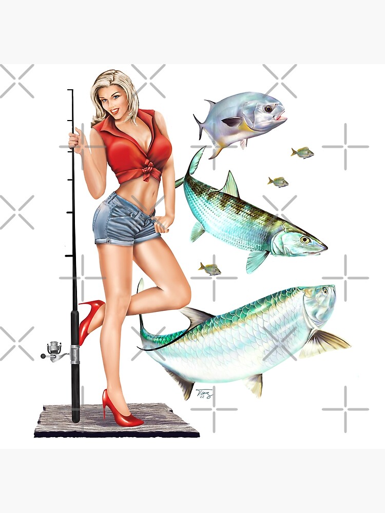 Fishing Pinup Girl - Tarpon-Permit-Bonefish | Art Print