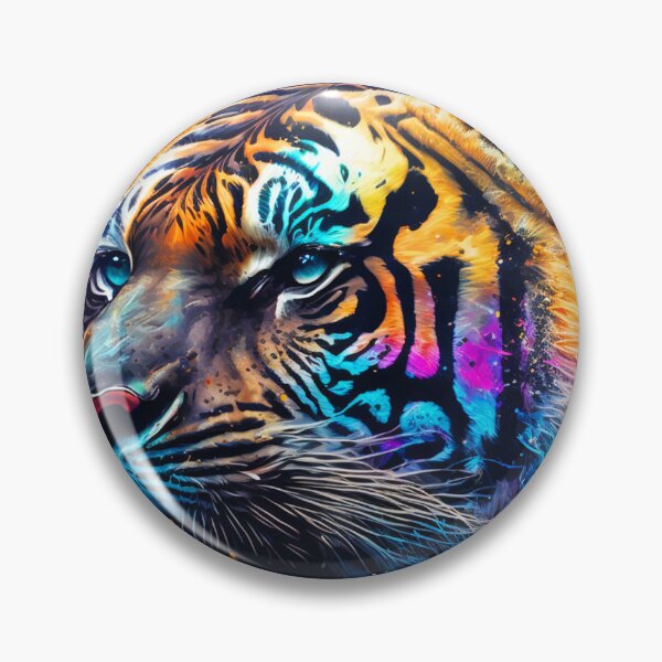 Item preview, Tiger Luminescent Paint Splotches Graffiti designed and sold by LifezArt.