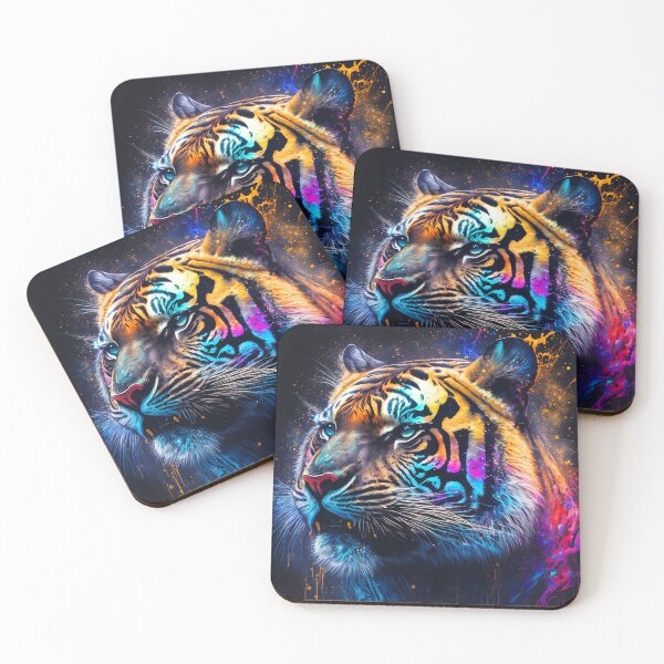 Item preview, Tiger Luminescent Paint Splotches Graffiti designed and sold by LifezArt.