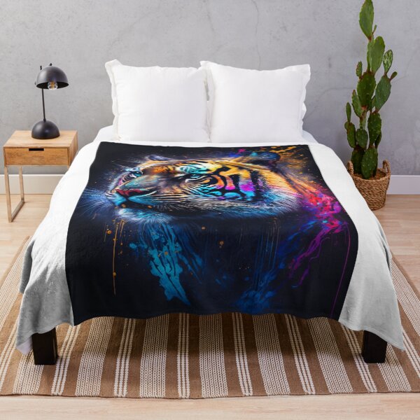 Item preview, Tiger Luminescent Paint Splotches Graffiti designed and sold by LifezArt.