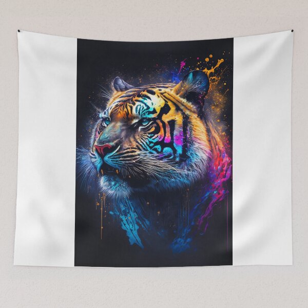 Item preview, Tiger Luminescent Paint Splotches Graffiti designed and sold by LifezArt.