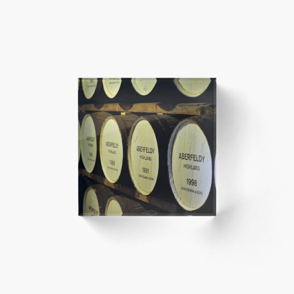Whisky barrels at a distillery in the highlands of Scotland Acrylic Block