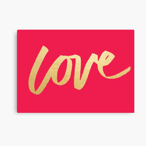Love Gold Pink Canvas Print