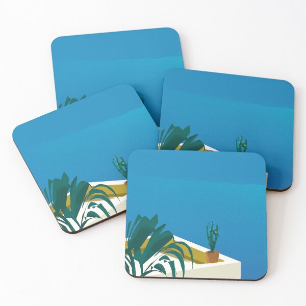 Item preview, a landscape with an ocean and potted plants designed and sold by kimbongjune.