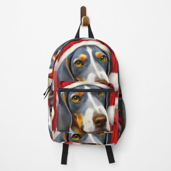 Item preview, Christmas Bluetick Coonhound Wearing A Santa Hat designed and sold by ZenEverAI.