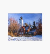 Winter at Presque Isle Lighthouse - Erie, PA Art Board