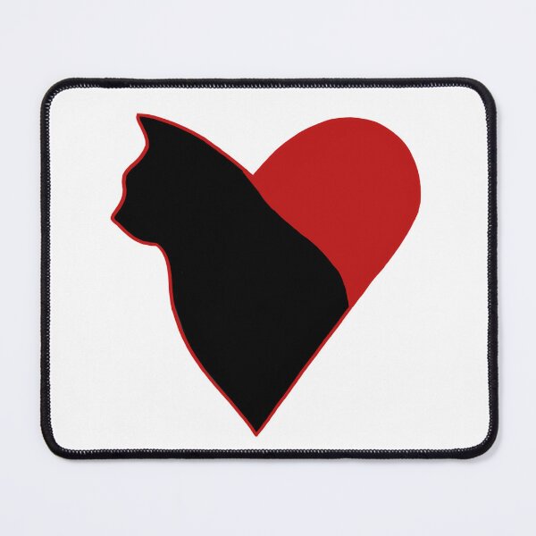 Item preview, black cat within a heart designed and sold by KaisPrints.