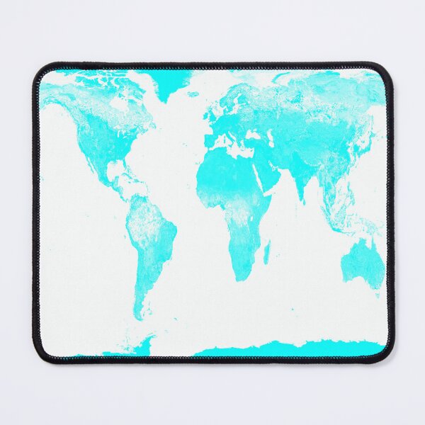 Item preview, World Map Aqua Blue designed and sold by 2sweetsDesign.