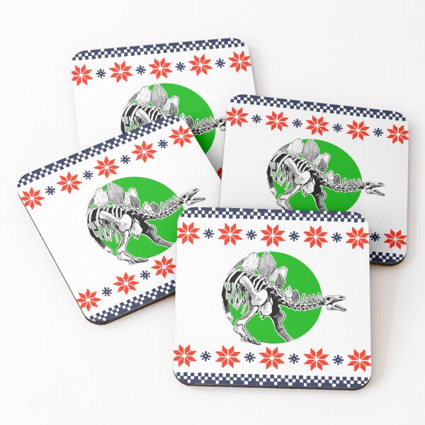 Item preview, Stegosaurus skeletal Christmas green designed and sold by Paleo-parallax.