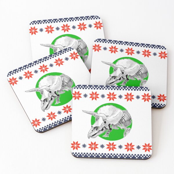 Item preview, Triceratops skeletal Christmas green designed and sold by Paleo-parallax.