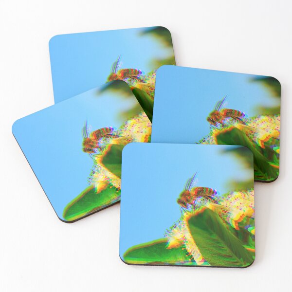 Item preview, Psychedelic Bee on White Flowers  designed and sold by Stonio.