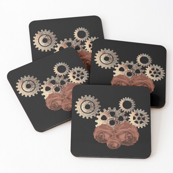 Item preview, Gears and rose pattern, great steampunk fashion designed and sold by Kirei-Lily.