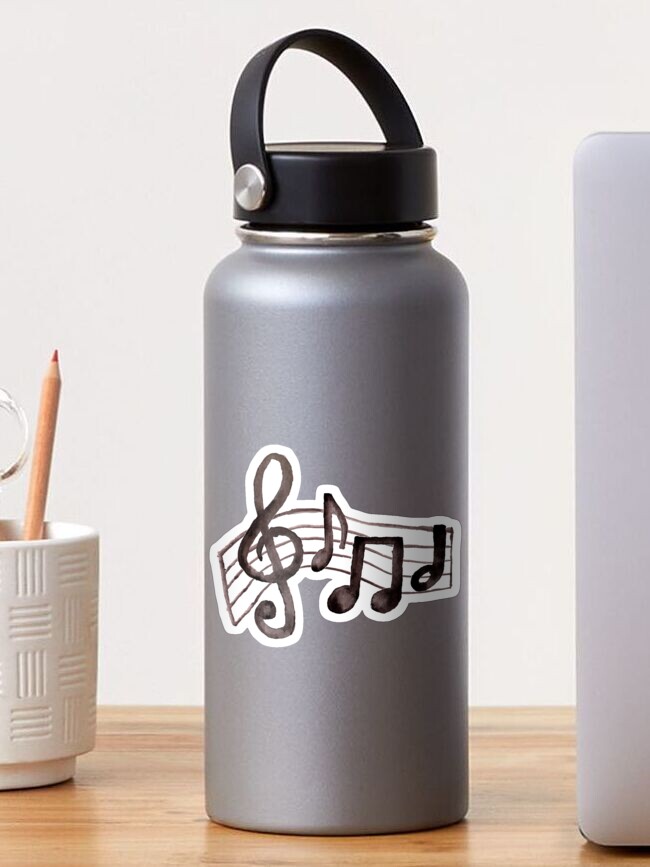 Thumbnail 1 of 3, Sticker, Watercolor Music Notes designed and sold by Harpleydesign.
