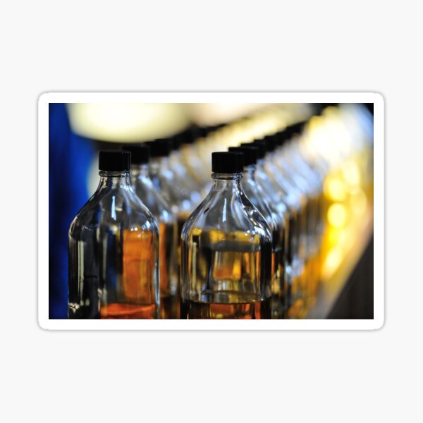 A line of Whisky blenders bottles Sticker