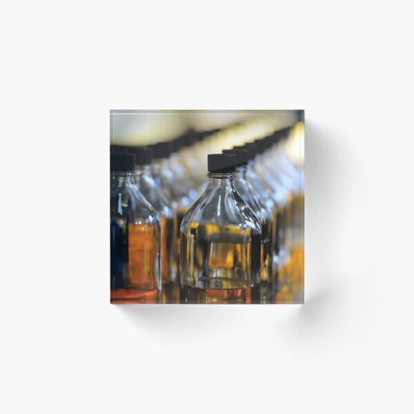 A line of Whisky blenders bottles Acrylic Block
