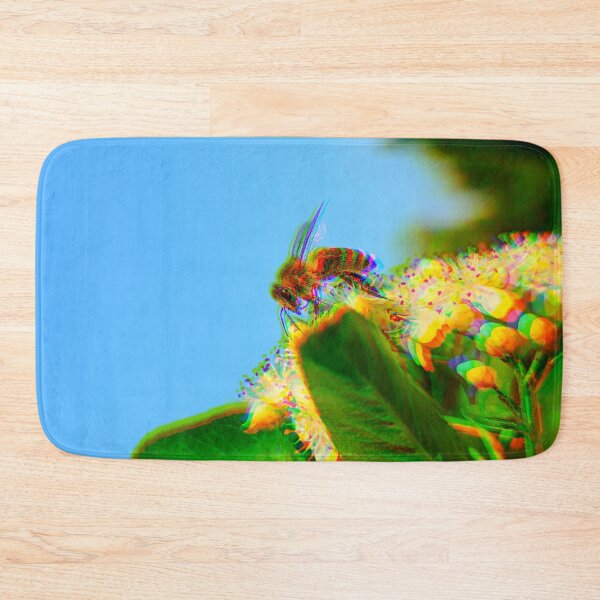 Item preview, Psychedelic Bee on White Flowers  designed and sold by Stonio.