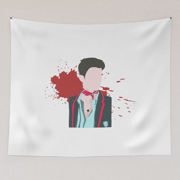 Item preview, Elite Netflix Show Patrick with  blood background designed and sold by paintingtour.