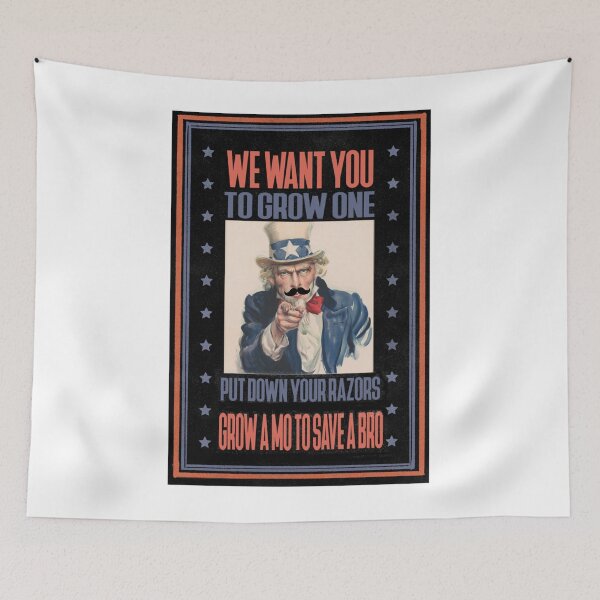 Item preview, uncle sam grow a mo to save a bro, retro style, funny movember    designed and sold by emerypeterson11.