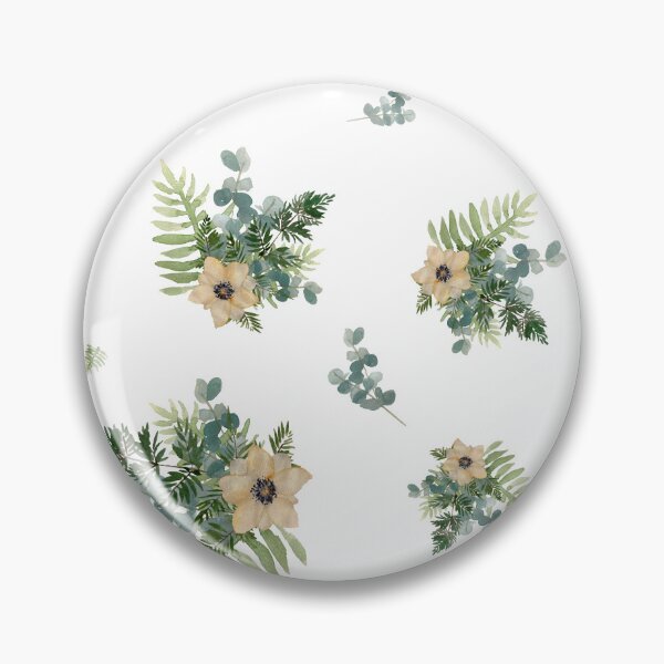 Item preview, Anemone leaves bouquet a watercolor cute pattern designed and sold by Yana Mustafina | Boho Soulful Designs.