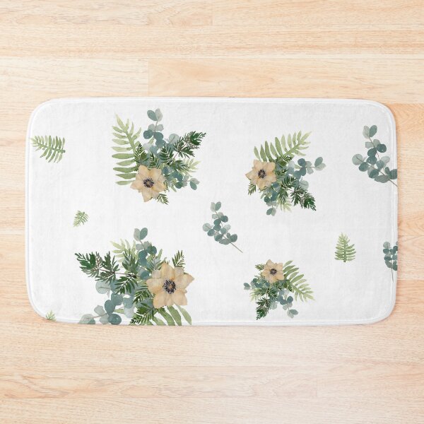 Item preview, Anemone leaves bouquet a watercolor cute pattern designed and sold by Yana Mustafina | Boho Soulful Designs.