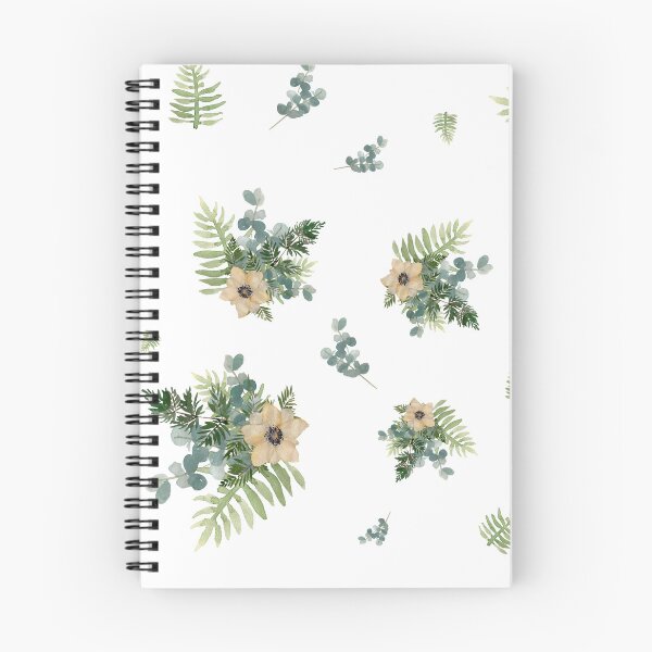 Item preview, Anemone leaves bouquet a watercolor cute pattern designed and sold by Yana Mustafina | Boho Soulful Designs.