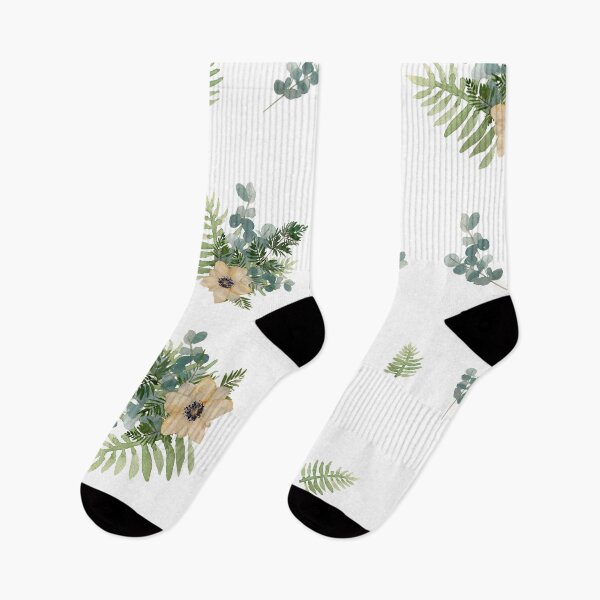 Item preview, Anemone leaves bouquet a watercolor cute pattern designed and sold by Yana Mustafina | Boho Soulful Designs.