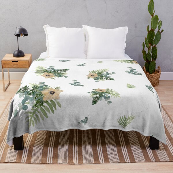 Item preview, Anemone leaves bouquet a watercolor cute pattern designed and sold by Yana Mustafina | Boho Soulful Designs.
