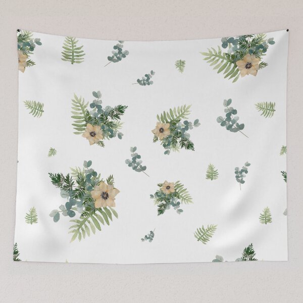 Item preview, Anemone leaves bouquet a watercolor cute pattern designed and sold by Yana Mustafina | Boho Soulful Designs.