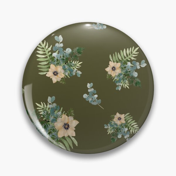 Item preview, Anemone leaves bouquet a watercolor cute pattern green designed and sold by Yana Mustafina | Boho Soulful Designs.