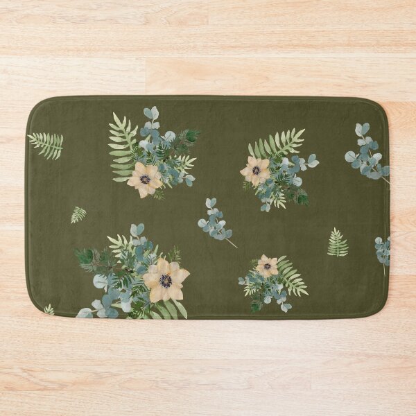 Item preview, Anemone leaves bouquet a watercolor cute pattern green designed and sold by Yana Mustafina | Boho Soulful Designs.