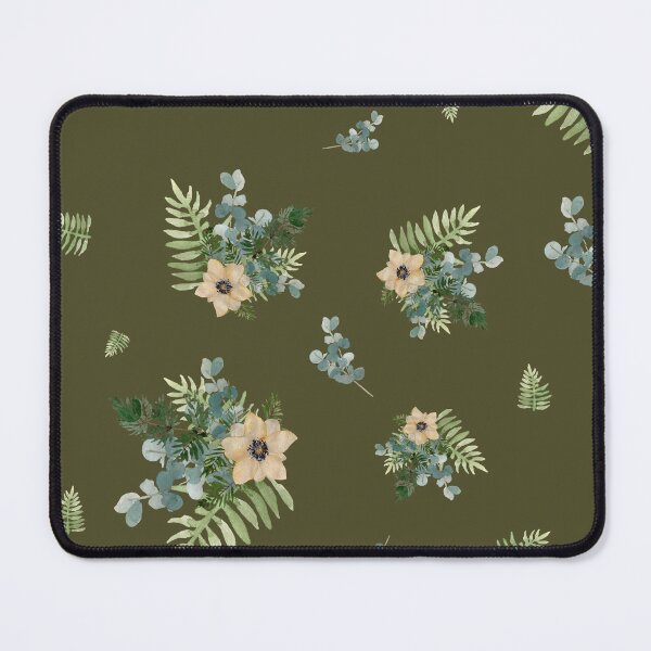 Item preview, Anemone leaves bouquet a watercolor cute pattern green designed and sold by Yana Mustafina | Boho Soulful Designs.