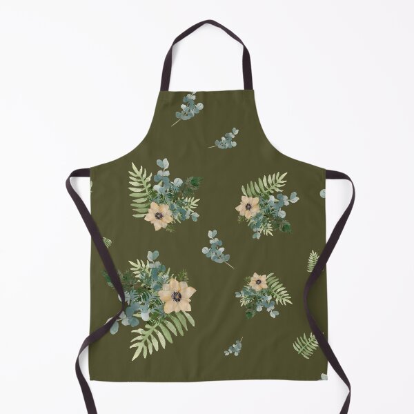 Item preview, Anemone leaves bouquet a watercolor cute pattern green designed and sold by Yana Mustafina | Boho Soulful Designs.