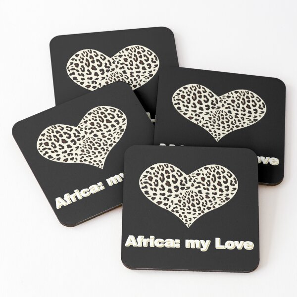 Item preview, Heart motif with leopard print, my love, African big cat, African sayings designed and sold by Kirei-Lily.