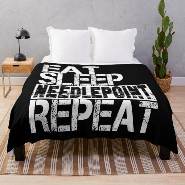 Item preview, Eat Sleep Needlepoint Repeat, Grunge  designed and sold by ACC .