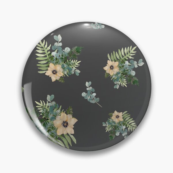 Item preview, Anemone leaves bouquet a watercolor cute pattern grey designed and sold by Yana Mustafina | Boho Soulful Designs.