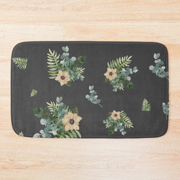 Item preview, Anemone leaves bouquet a watercolor cute pattern grey designed and sold by Yana Mustafina | Boho Soulful Designs.