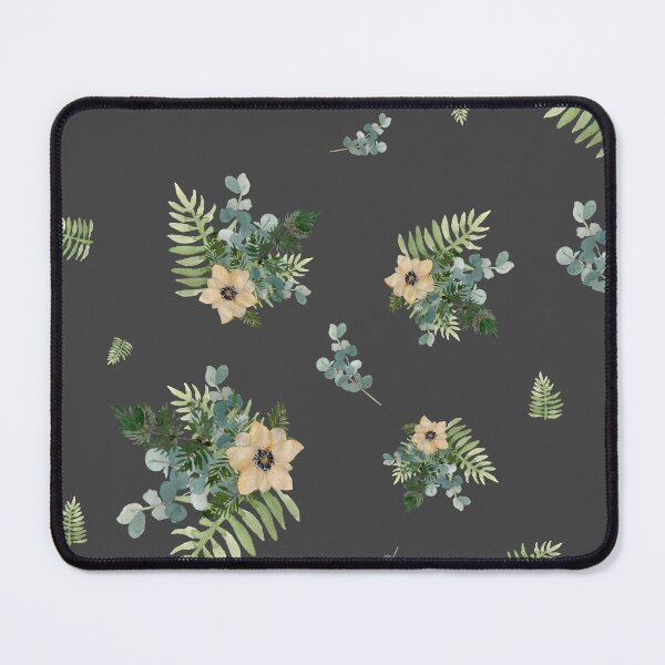 Item preview, Anemone leaves bouquet a watercolor cute pattern grey designed and sold by Yana Mustafina | Boho Soulful Designs.