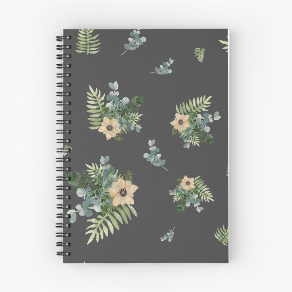 Item preview, Anemone leaves bouquet a watercolor cute pattern grey designed and sold by Yana Mustafina | Boho Soulful Designs.