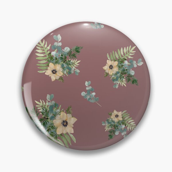 Item preview, Anemone leaves bouquet a watercolor cute pattern pink designed and sold by Yana Mustafina | Boho Soulful Designs.