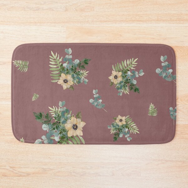 Item preview, Anemone leaves bouquet a watercolor cute pattern pink designed and sold by Yana Mustafina | Boho Soulful Designs.