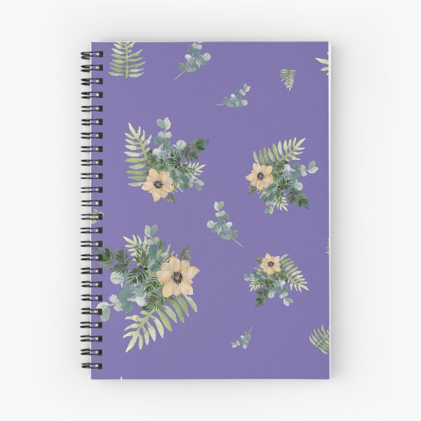 Item preview, Anemone leaves bouquet a watercolor cute pattern violet designed and sold by Yana Mustafina | Boho Soulful Designs.