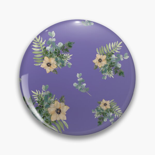 Item preview, Anemone leaves bouquet a watercolor cute pattern violet designed and sold by Yana Mustafina | Boho Soulful Designs.