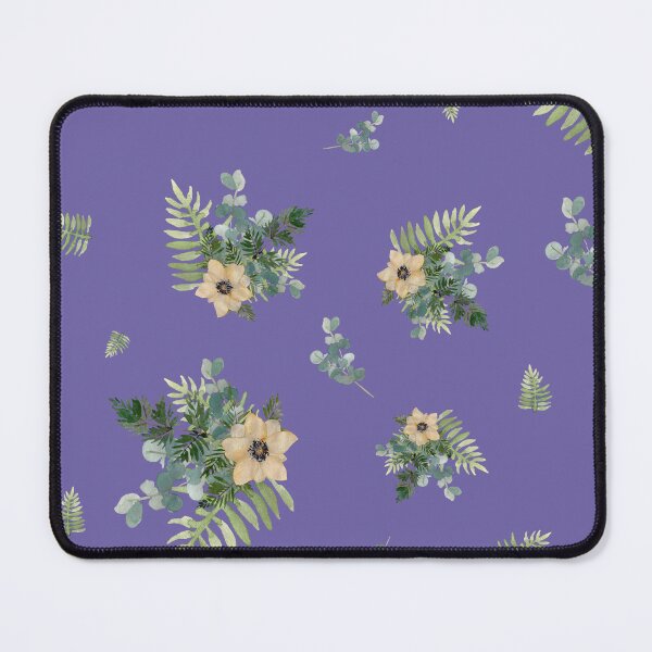 Item preview, Anemone leaves bouquet a watercolor cute pattern violet designed and sold by Yana Mustafina | Boho Soulful Designs.