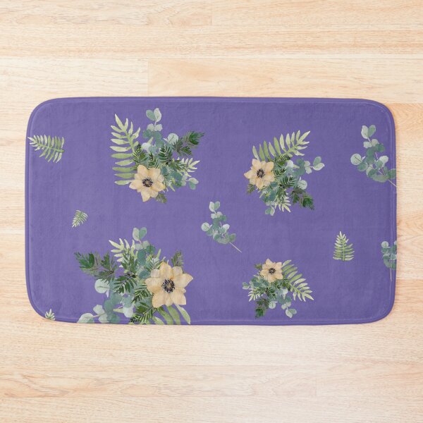 Item preview, Anemone leaves bouquet a watercolor cute pattern violet designed and sold by Yana Mustafina | Boho Soulful Designs.