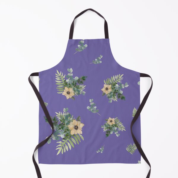 Item preview, Anemone leaves bouquet a watercolor cute pattern violet designed and sold by Yana Mustafina | Boho Soulful Designs.