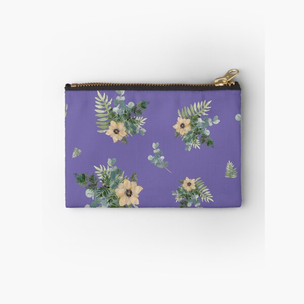 Item preview, Anemone leaves bouquet a watercolor cute pattern violet designed and sold by Yana Mustafina | Boho Soulful Designs.