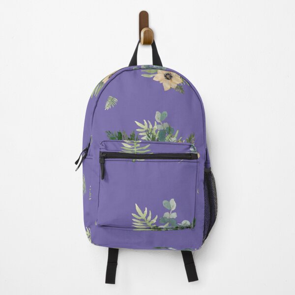 Item preview, Anemone leaves bouquet a watercolor cute pattern violet designed and sold by Yana Mustafina | Boho Soulful Designs.