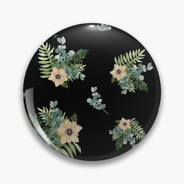 Item preview, Anemone leaves bouquet a watercolor cute pattern black designed and sold by Yana Mustafina | Boho Soulful Designs.